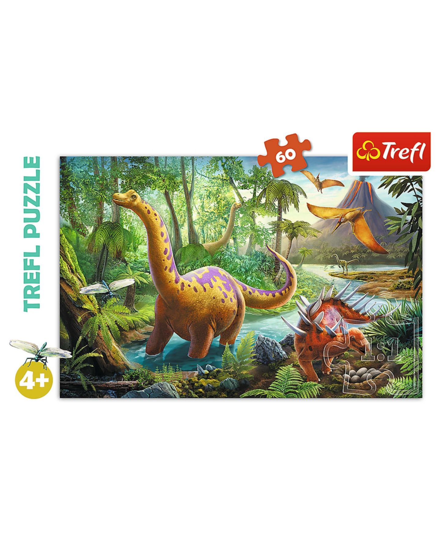 Детский пазл Trefl Dinosaur Migration 60-Piece Puzzle, Ages 4+, цвет: Разноцветный — фото 3