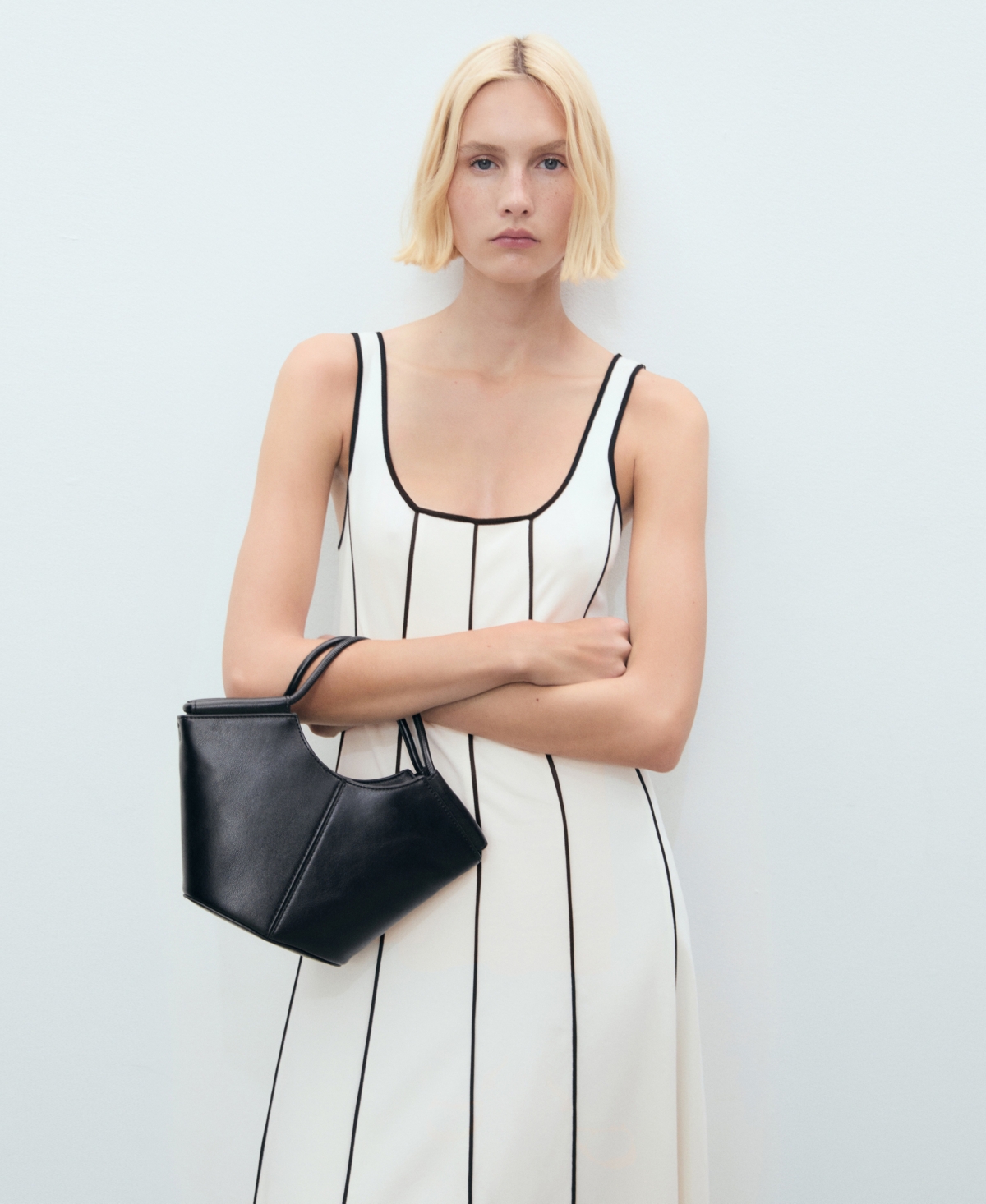 Mango Sleeveless Midi Dress In Neutral