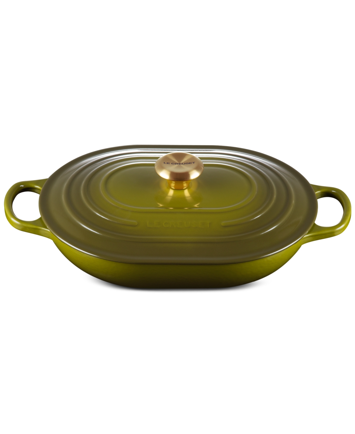 Le Creuset Enameled Cast Iron Signature 3.75-quart Oblong Dutch Oven With Lid In Green
