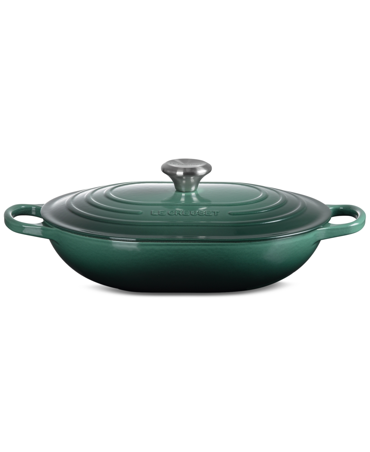 Le Creuset Enameled Cast Iron Signature 3.75-quart Oblong Dutch Oven With Lid In Green