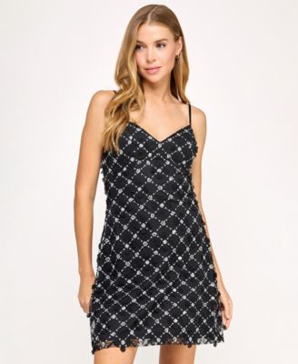 Juniors' Strappy A-Line Short Dress