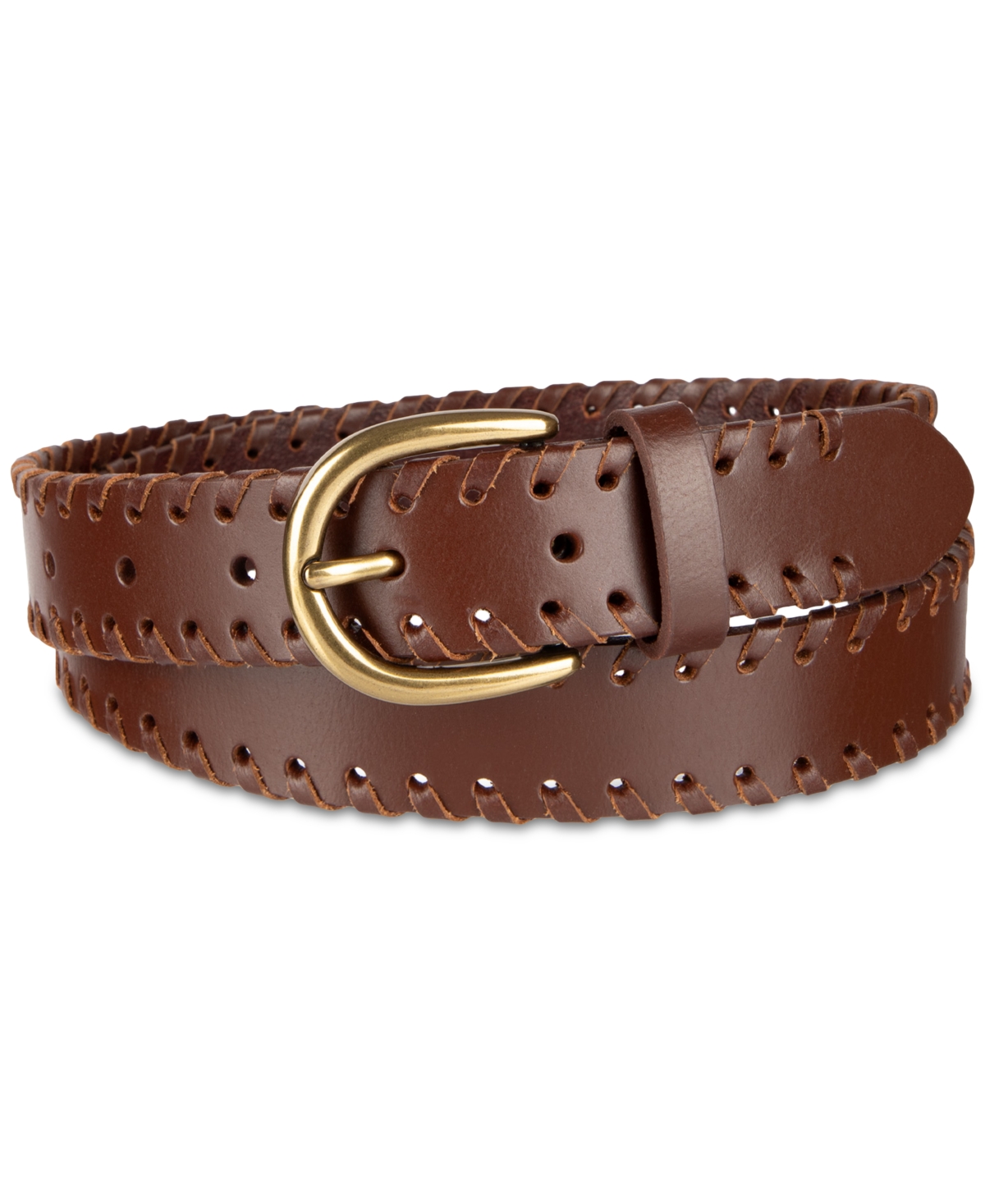 Levi's Laced-edge Casual Leather Belt In Brown