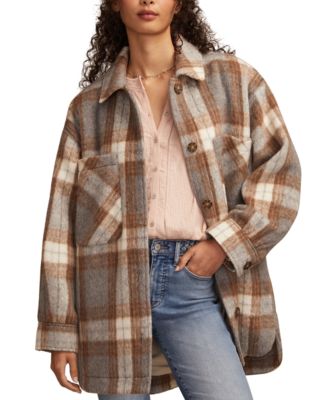 Women's Oversized Plaid Shirt Jacket