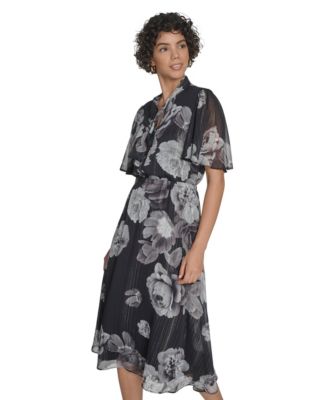 Women's Flutter Sleeve Midi Dress