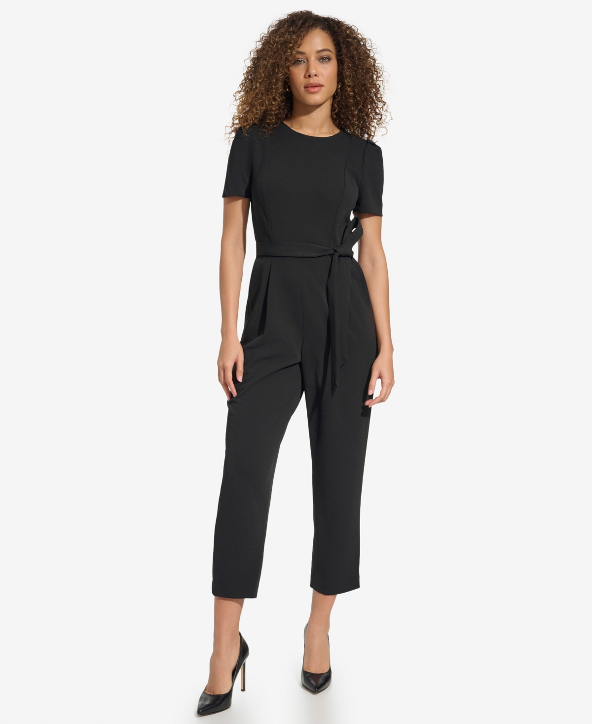 Calvin Klein Women's Puff Sleeve Jumpsuit In Black