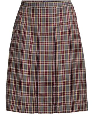 Women's Plaid Box Pleat Skirt Top of the Knee