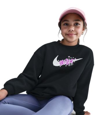 Nike - Big Girls Sportswear Club Fleece Oversized Crewneck Top