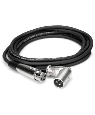 Hosa XRR-115 Balanced Interconnect, XLR3F to Right-angle XLR3M, 15 ft