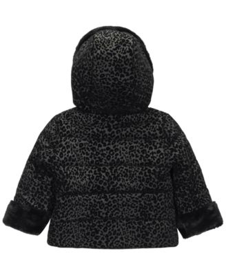 Baby Girls Flocked Longline Puffer Jacket