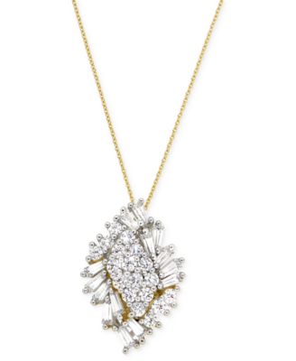 Diamond Cluster Pendant Necklace (1 ct. t.w.) in 14k Gold, Created for Macy's