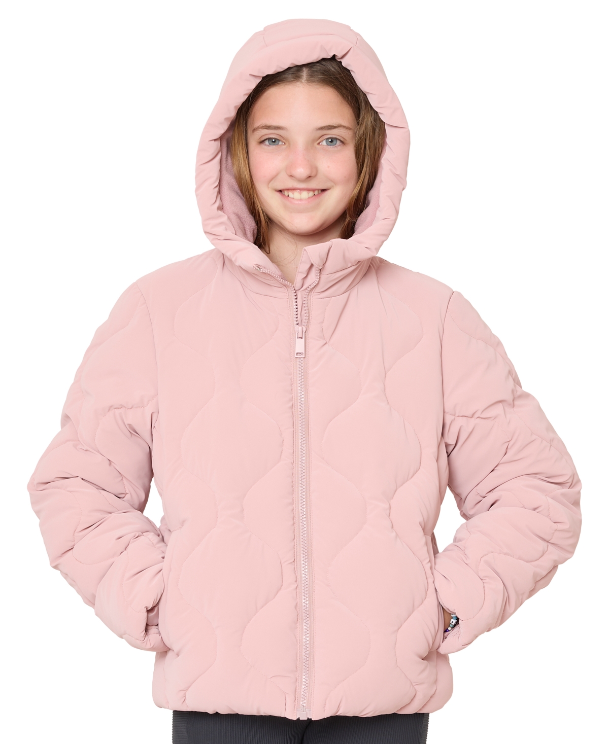 Sam Edelman Big Girls Velvet Touch Onion Quilted Jacket In Pink