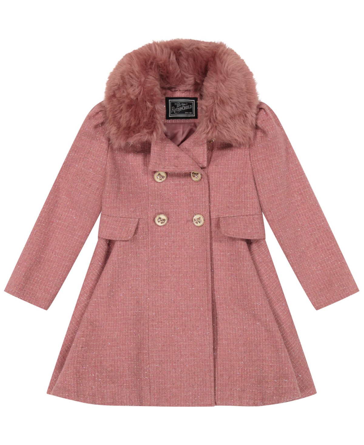 S Rothschild Big Girls Tweed Princess Dress Coat
