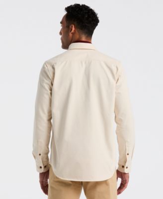 Men's Long Sleeve Garment Dyed Solid Shirt