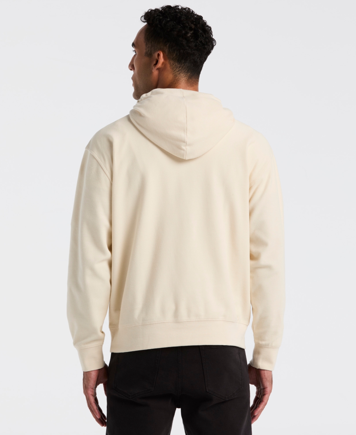 Original Penguin Men's Knit Twill Long Sleeve Hoodie In Neutral