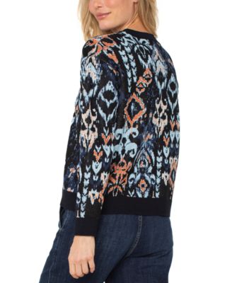 Petite Dropped Shoulder Jacquard Sweater