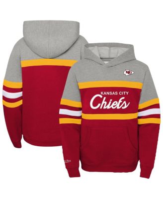 Mitchell & Ness - Big Boys and Girls Red Kansas City Chiefs Throwback Head Coach Pullover Hoodie