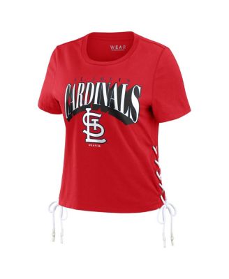 Women's Red St. Louis Cardinals Side Lace-Up Cropped T-Shirt