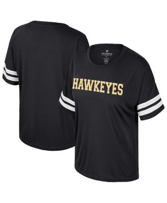 Colosseum - Women's Black Iowa Hawkeyes Treasure Oversized Sequin T-Shirt
