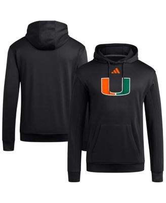 adidas - Men's Black Miami Hurricanes Locker Logo Fleece Pullover Hoodie
