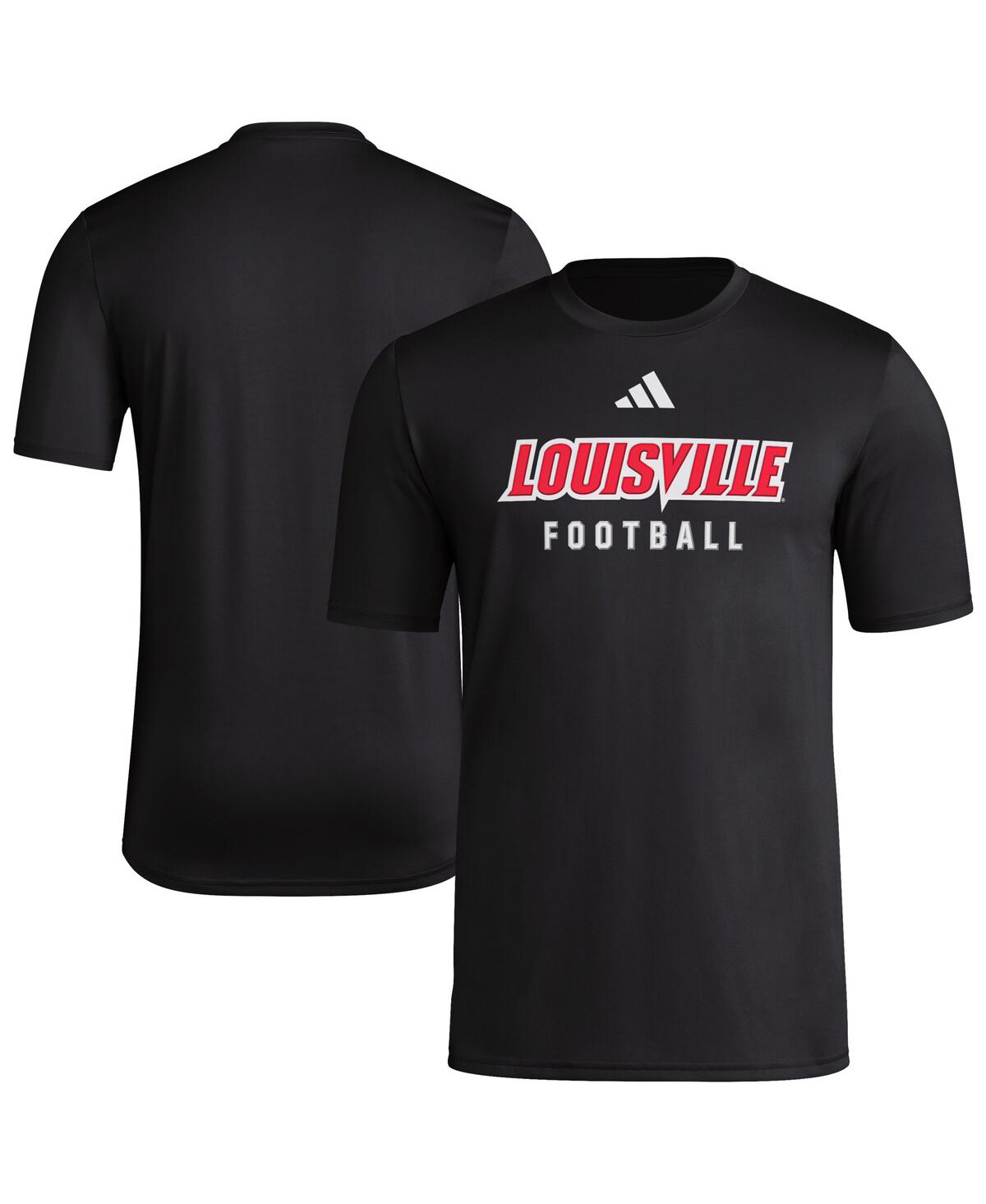 Adidas Originals Men's Black Louisville Cardinals Locker Practice Football Pre-game T-shirt