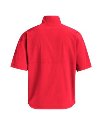 Men's Red Texas Tech Red Raiders Woven Quarter-Zip Short Sleeve Pullover Hoodie