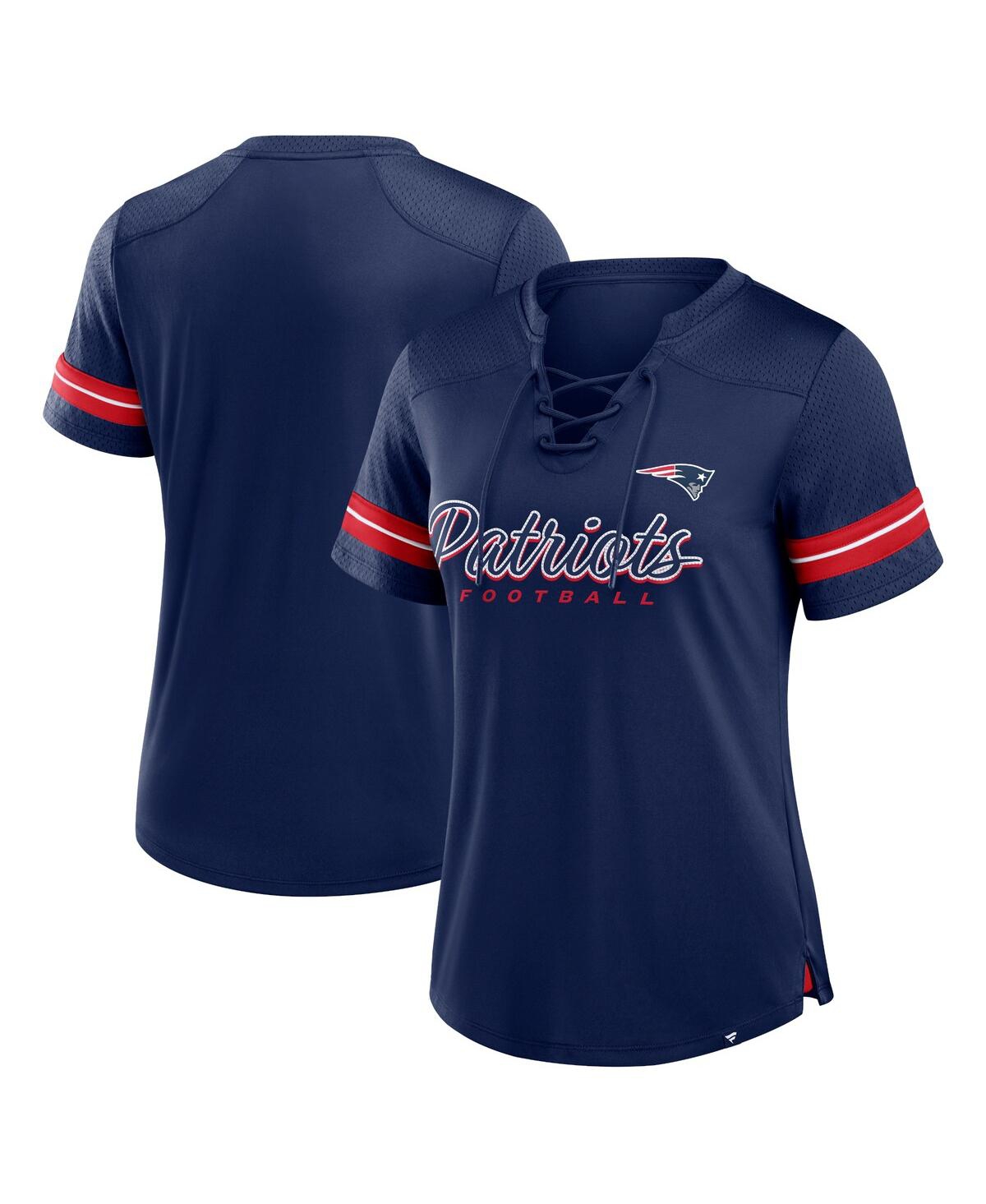 Fanatics Women's Navy Denver Broncos Play Script Lace-up T-shirt In Blue