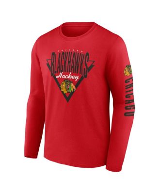 Men's Red Chicago Blackhawks Headline Long Sleeve T-Shirt