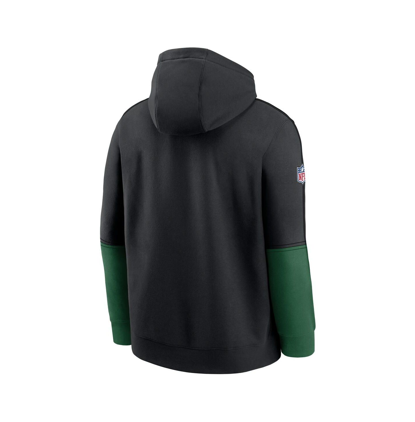 Мужское худи Nike New York Jets Throwback Logo Club из смесового трикотажа, Black — фото 3