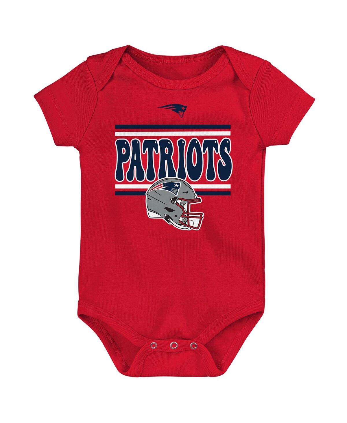Outerstuff Baby Boys And Girls 3-pack New England Patriots Play Day Bodysuit Set In Multi
