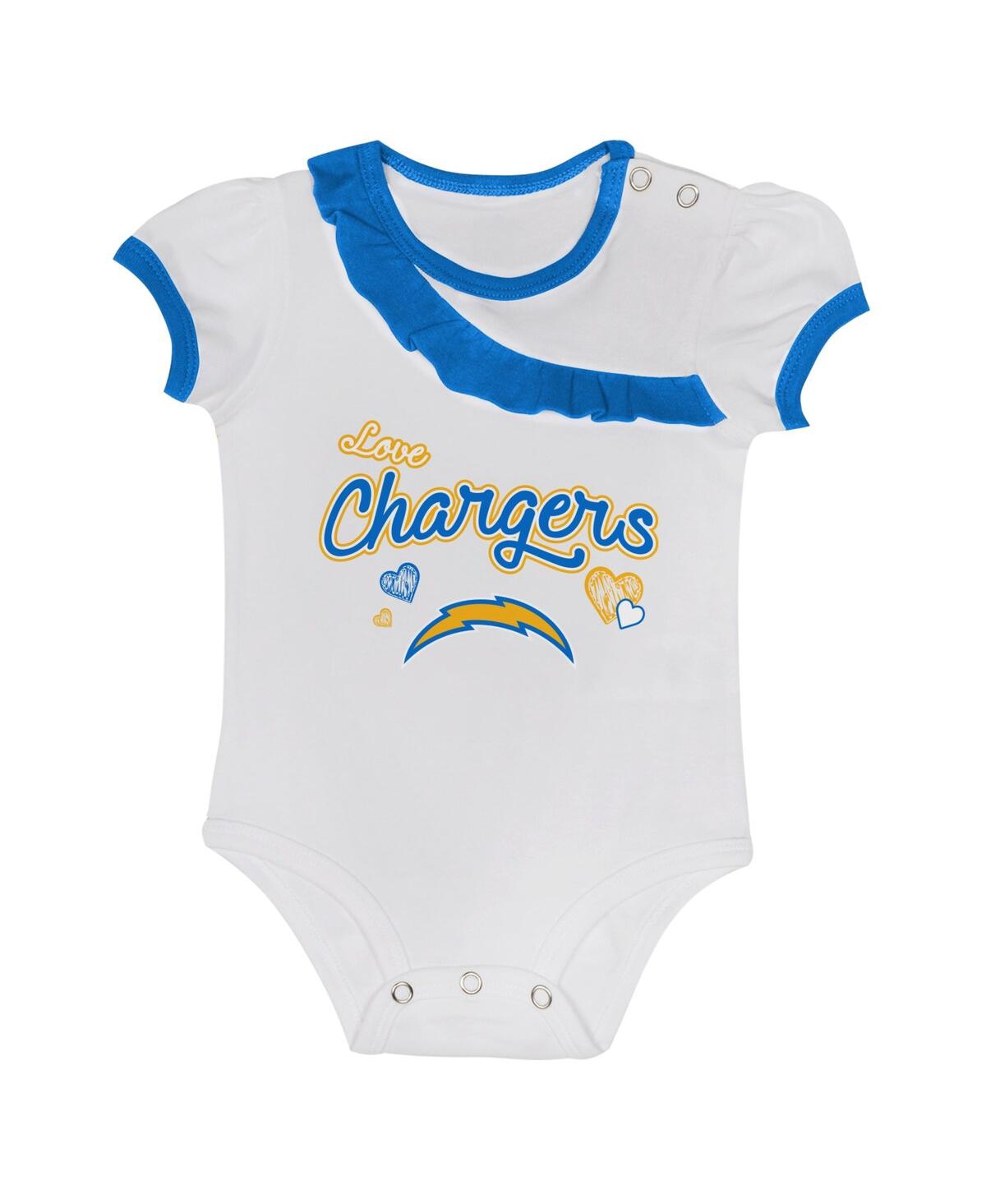 Outerstuff Newborn & Infant Los Angeles Chargers Love My Team Bodysuit & Skirt Set In White