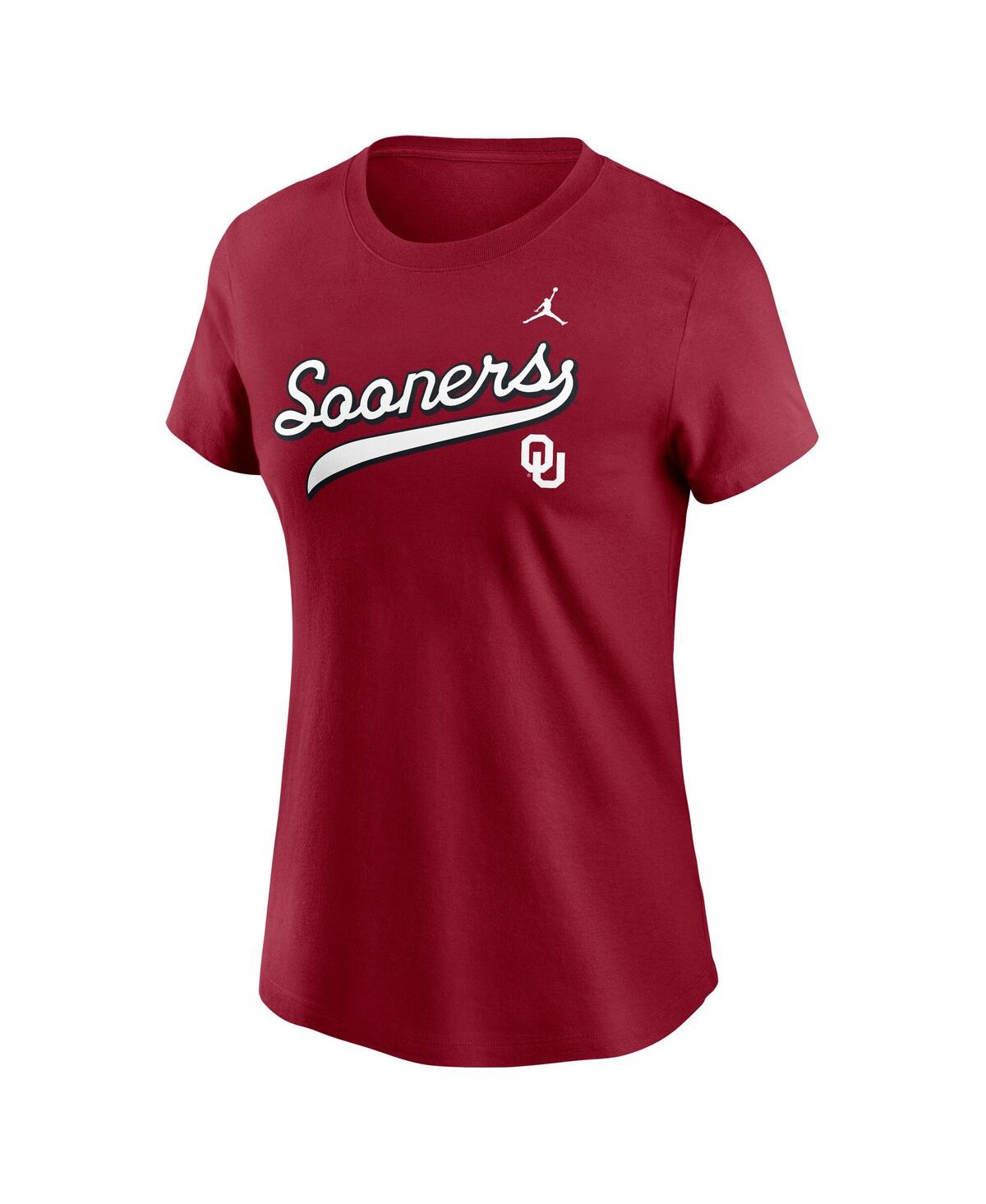 Jordan Women's Crimson Oklahoma Sooners Local Script T-shirt In Red
