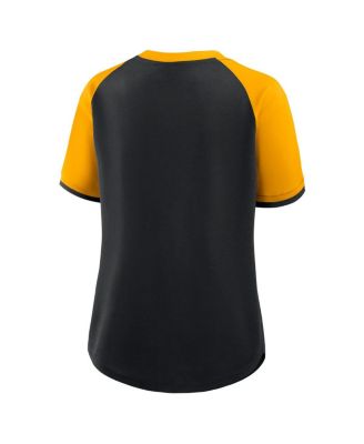 Women's Black/Gold Pittsburgh Steelers Height Advantage T-Shirt