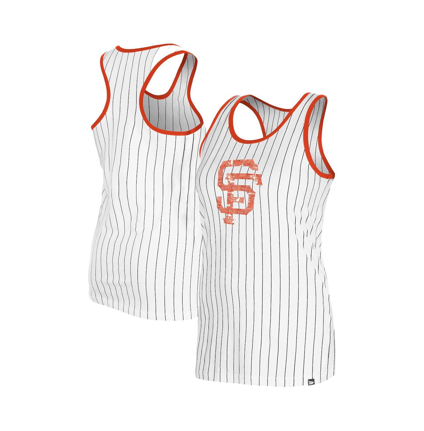 Женский топ New Era White San Francisco Giants Gameday Pinstripe — фото 1