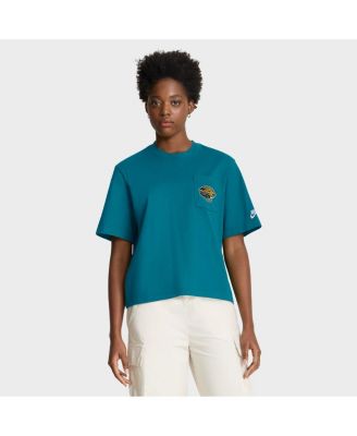 Nike - Women's Teal Jacksonville Jaguars Rewind Pocket Boxy T-Shirt