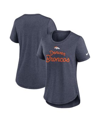 Nike - Women's Navy Denver Broncos Script Tri-Blend T-Shirt