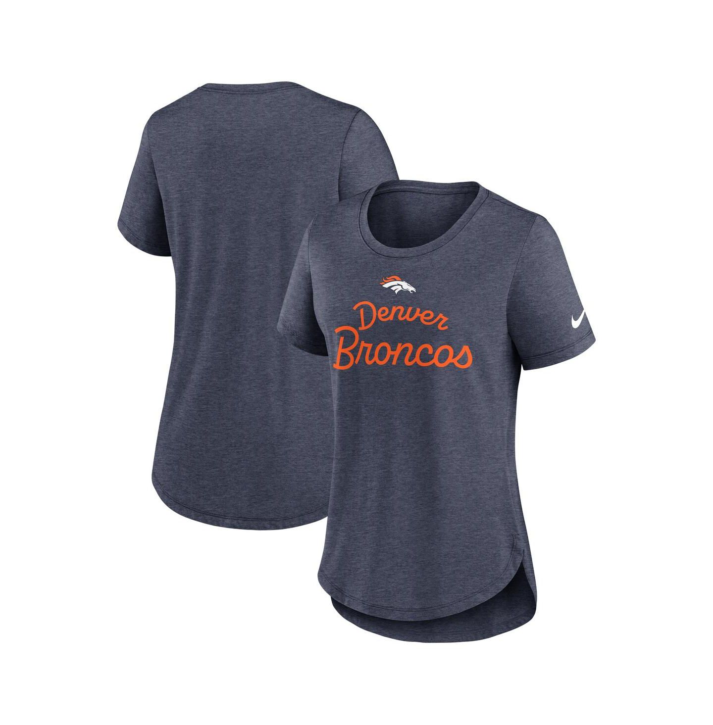 Женская футболка Nike Navy Denver Broncos Script Tri-Blend — фото 1
