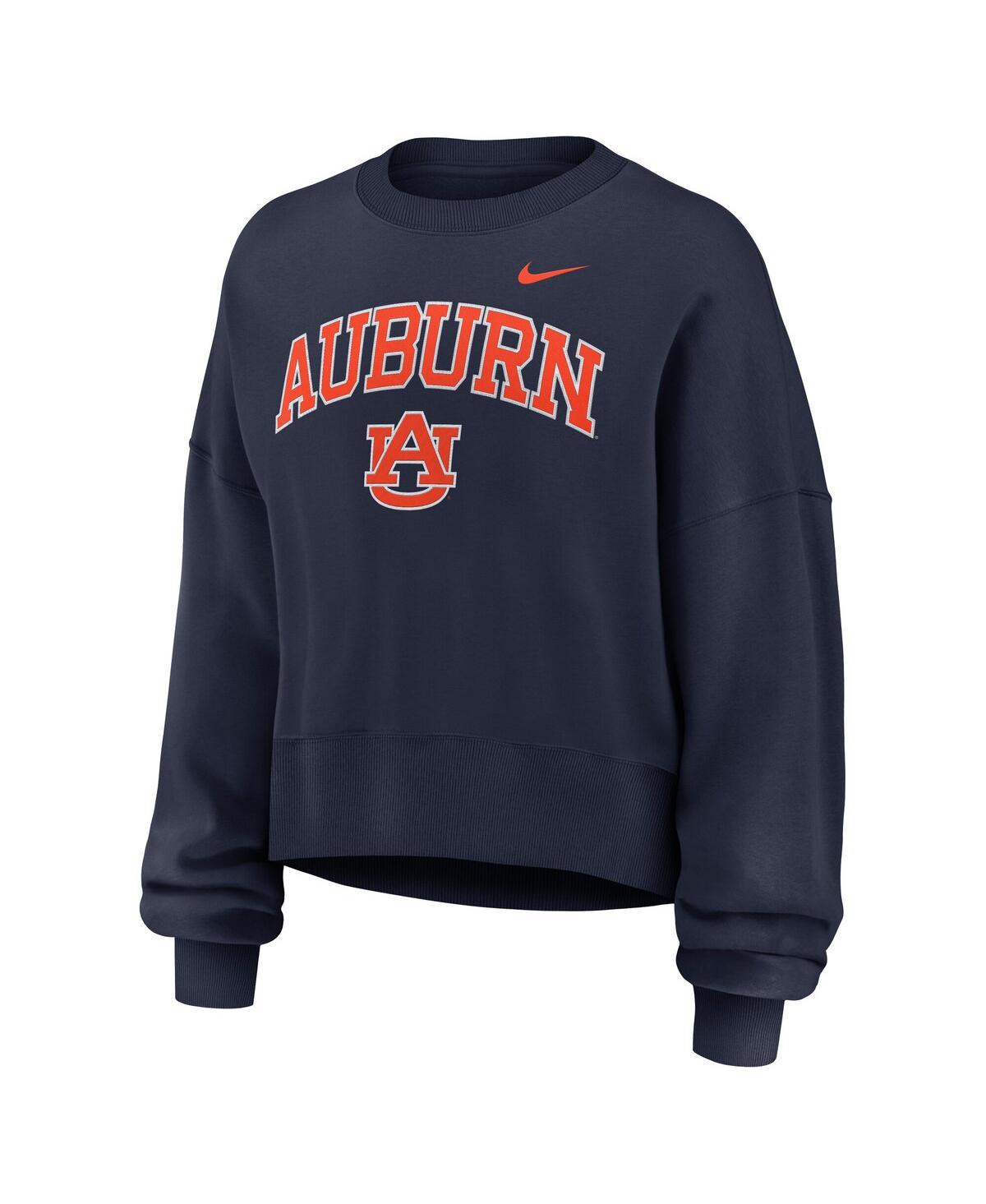 Nike Navy Auburn Tigers Oversized Phoenix Arch Pullover Sweatshirt In Blue