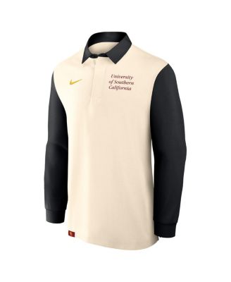 Men's Tan/Black USC Trojans Rugby Long Sleeve Shirt
