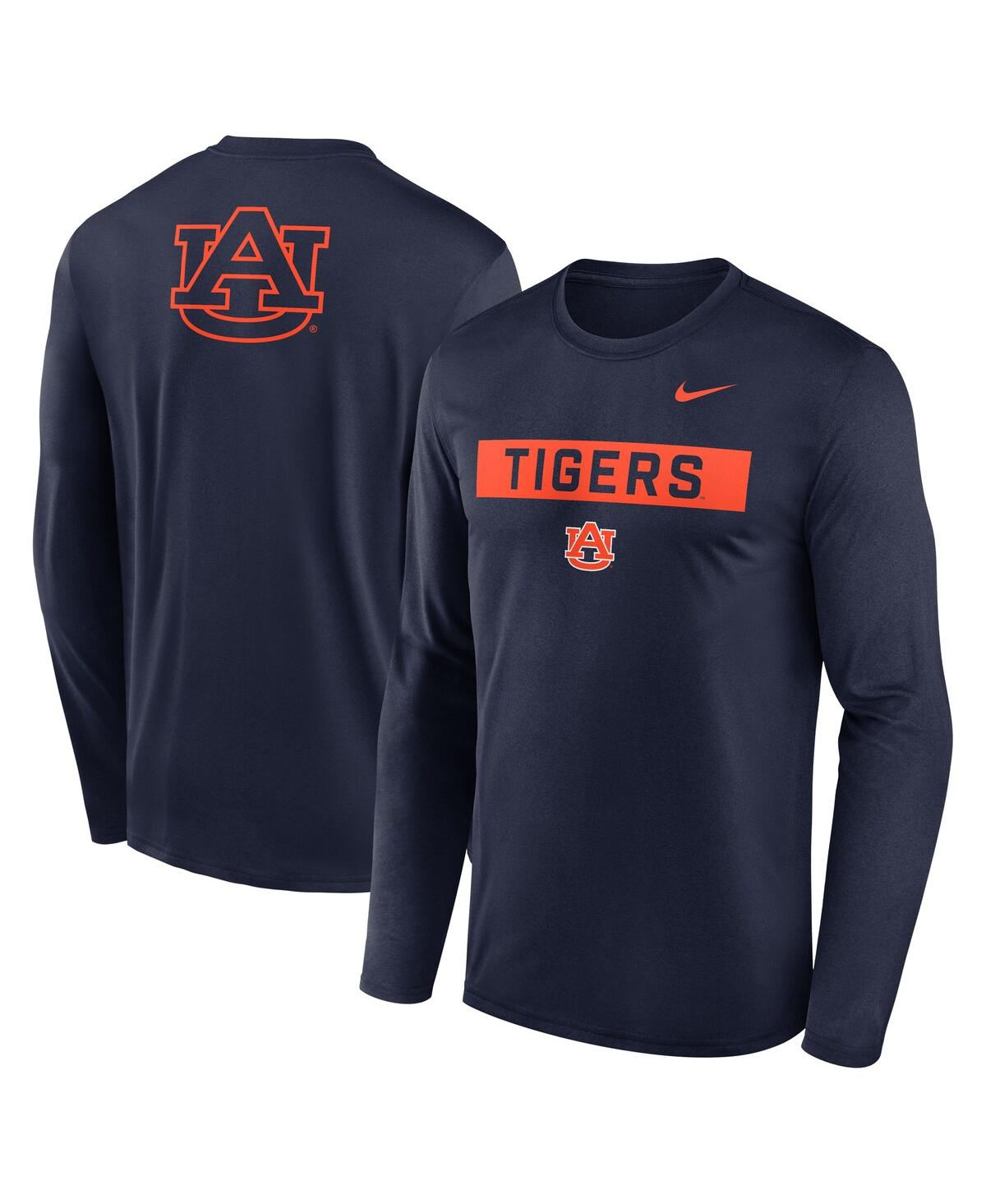 Nike Navy Auburn Tigers Primetime Campus 2-hit Legend Long Sleeve T-shirt In Blue
