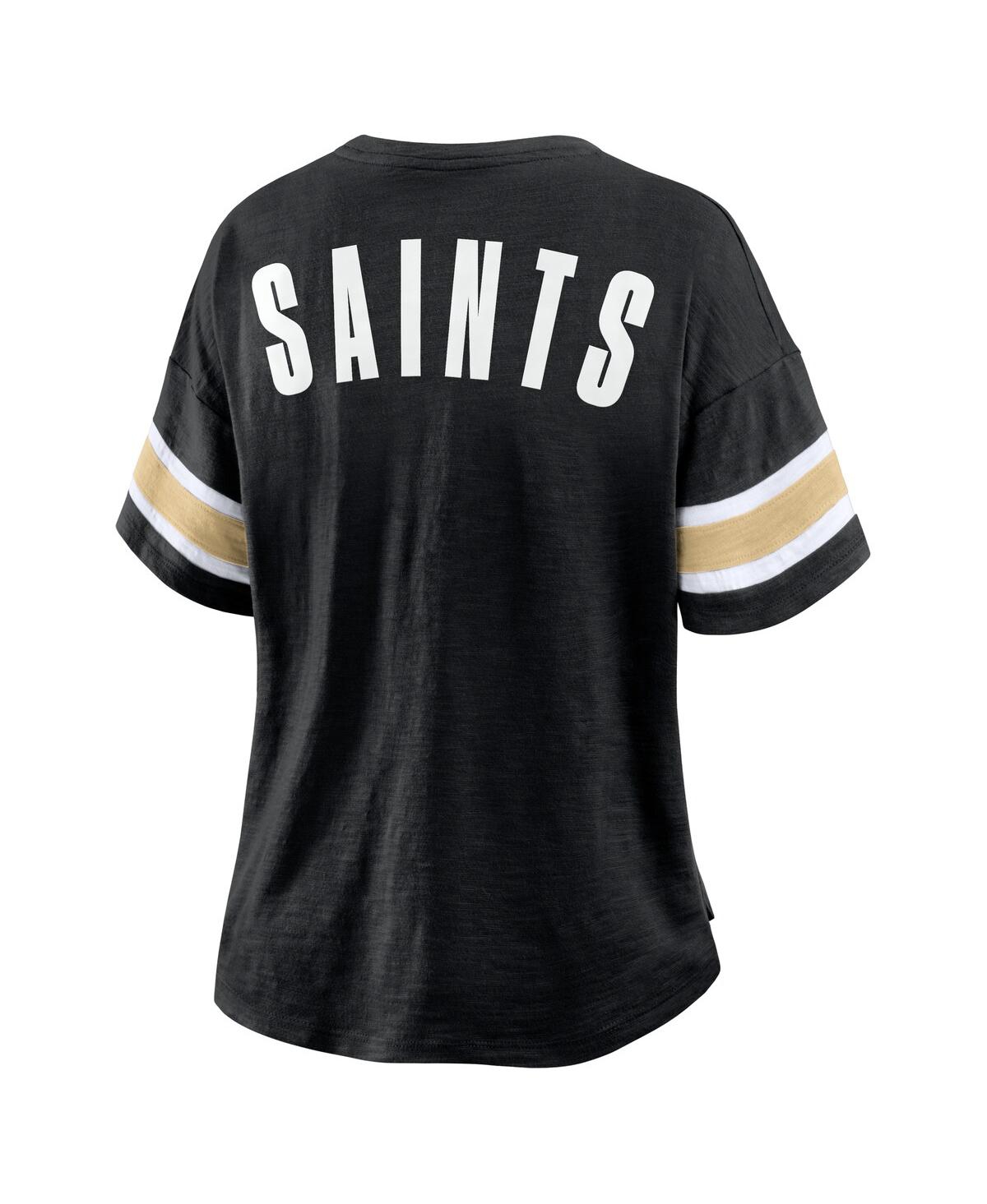 Fanatics Women's Black New Orleans Saints Redzone Curl Route T-shirt In Black