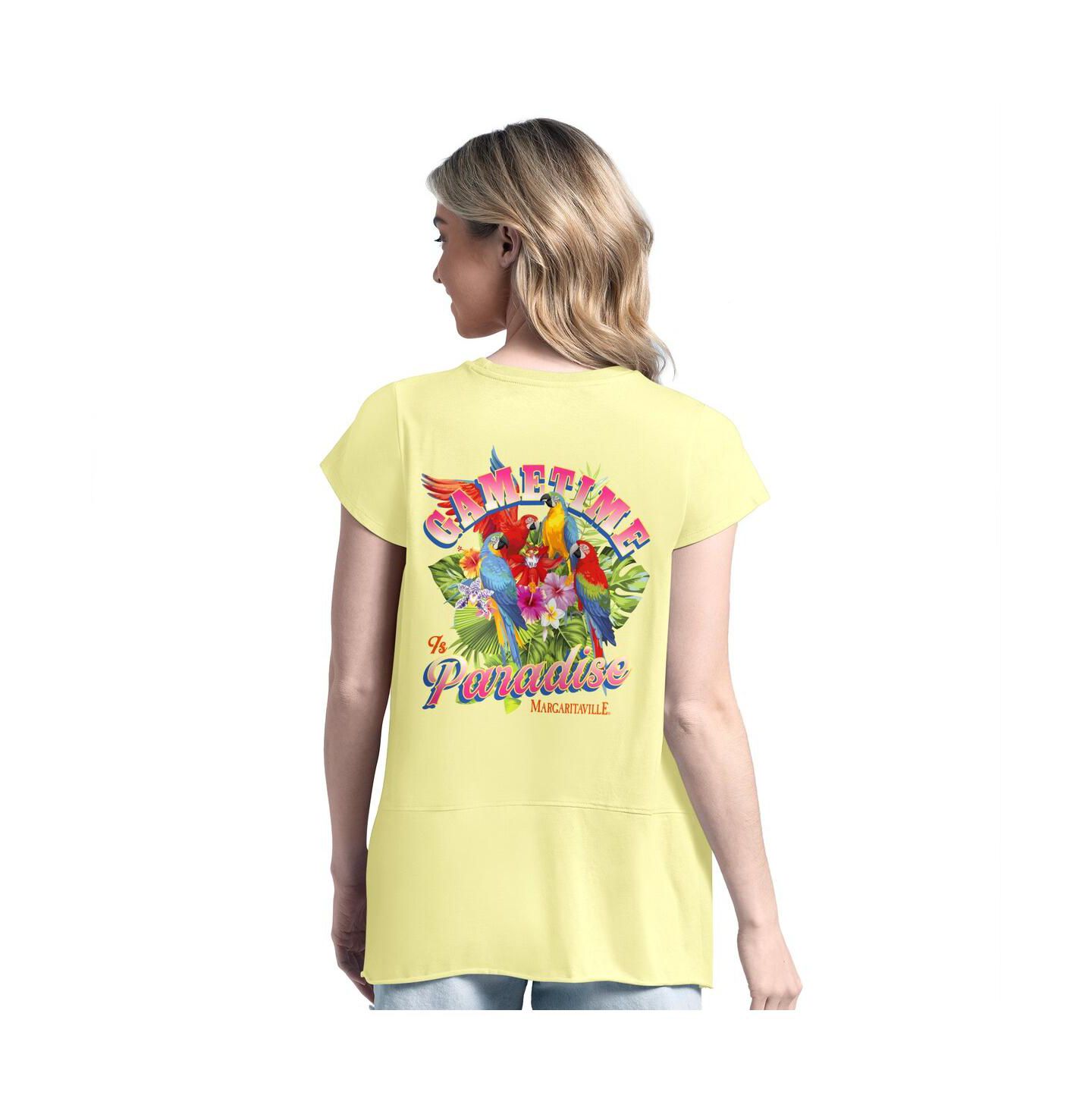 Женская футболка Margaritaville Yellow Pittsburgh Steelers Gametime Is Paradise — фото 2