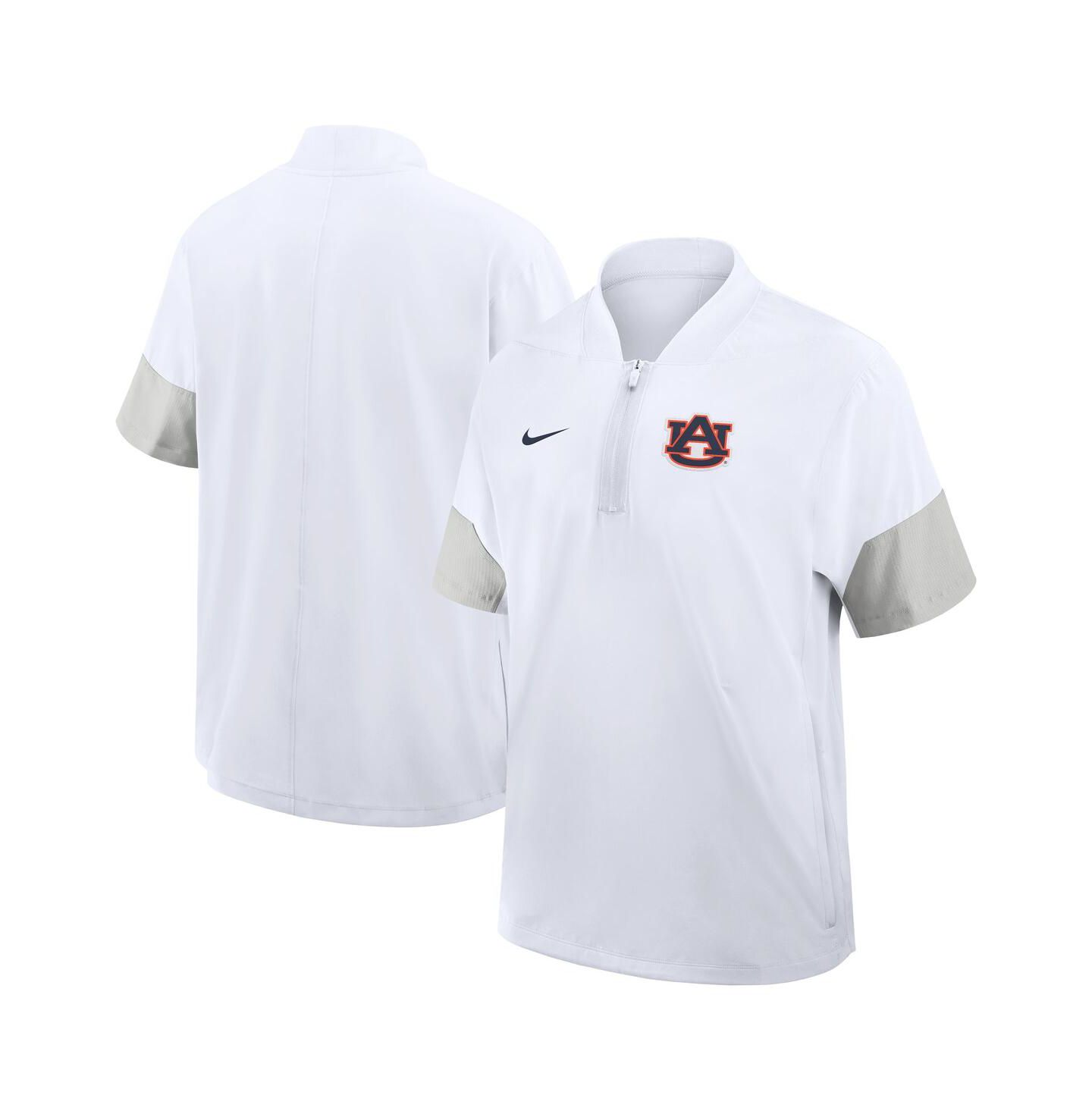 Мужская куртка Nike White Auburn Tigers 2025 Sideline Coaches Lightweight Short Sleeve — фото 1