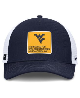 Men's Navy/White West Virginia Mountaineers 2025 On-Field Rise Engineered Trucker Adjustable Hat