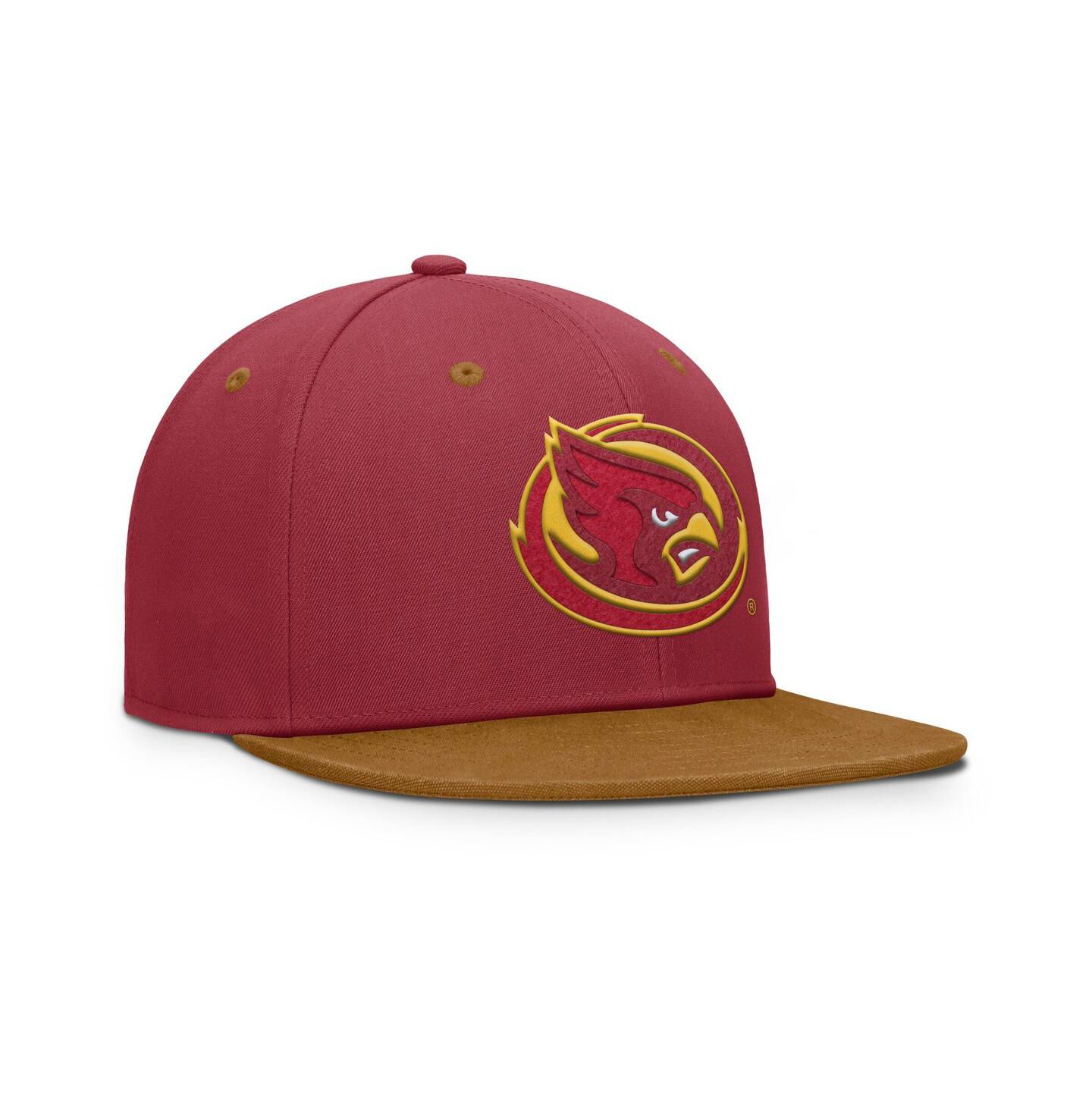 Мужская кепка Fanatics Cardinal/Brown Iowa State Cyclones NoBo Fitted Hat — фото 2