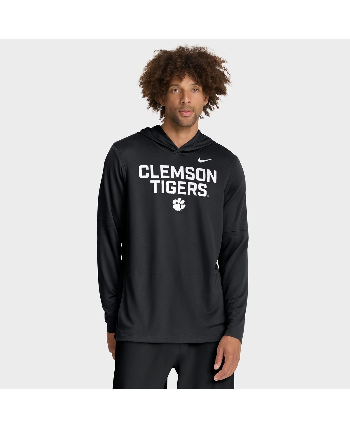 Nike Men's Black Clemson Tigers 2025 Sideline Performance Long Sleeve Hoodie T-Shirt