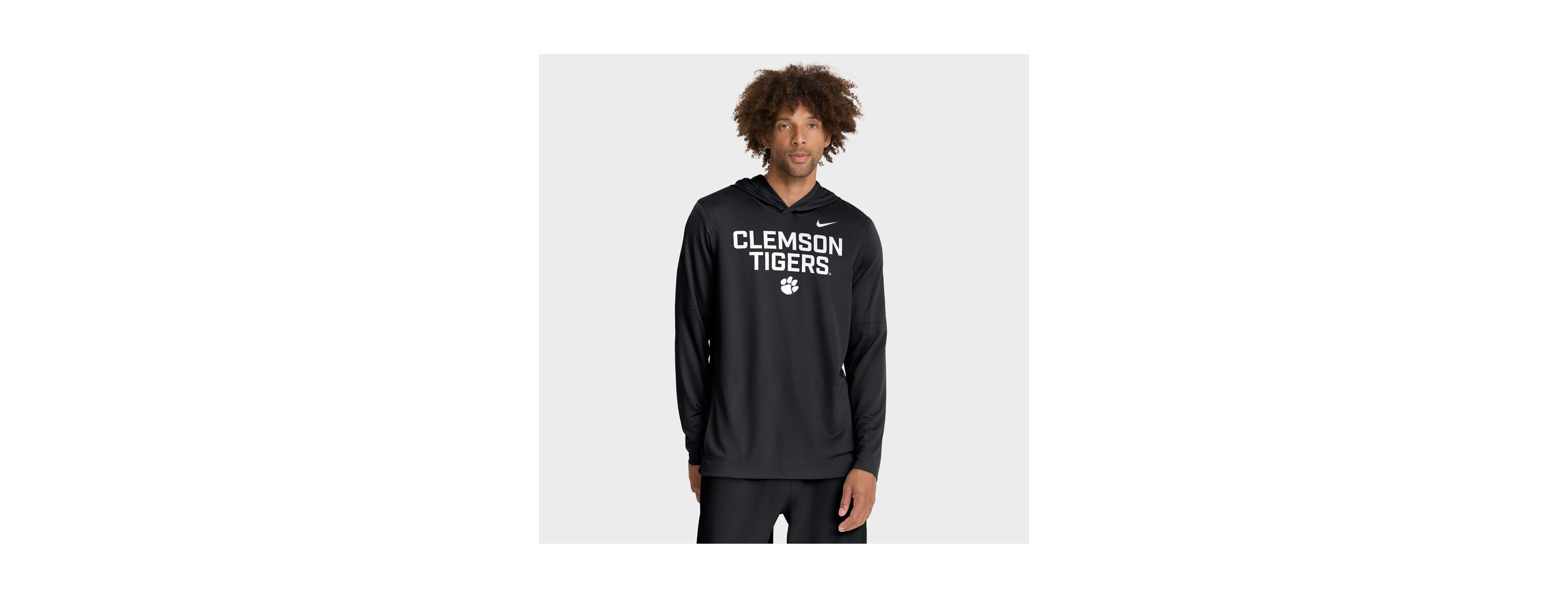 Nike Men's Black Clemson Tigers 2025 Sideline Performance Long Sleeve Hoodie T-Shirt