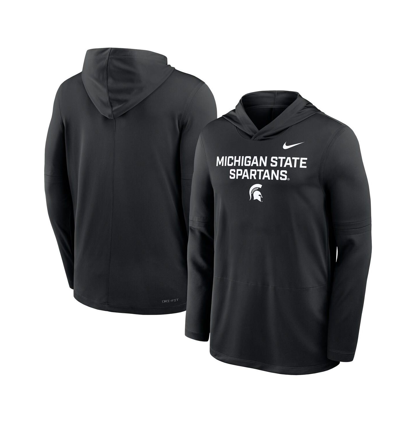 Мужское худи Nike Black Michigan State Spartans 2025 Sideline Performance Long Sleeve T-Shirt — фото 4