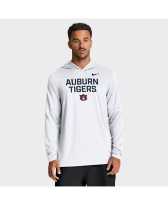 Nike - Men's White Auburn Tigers 2025 Sideline Dri-FIT Long Sleeve Hoodie T-Shirt