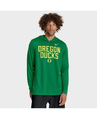 Nike - Men's Green Oregon Ducks 2025 Sideline Performance Long Sleeve Hoodie T-Shirt