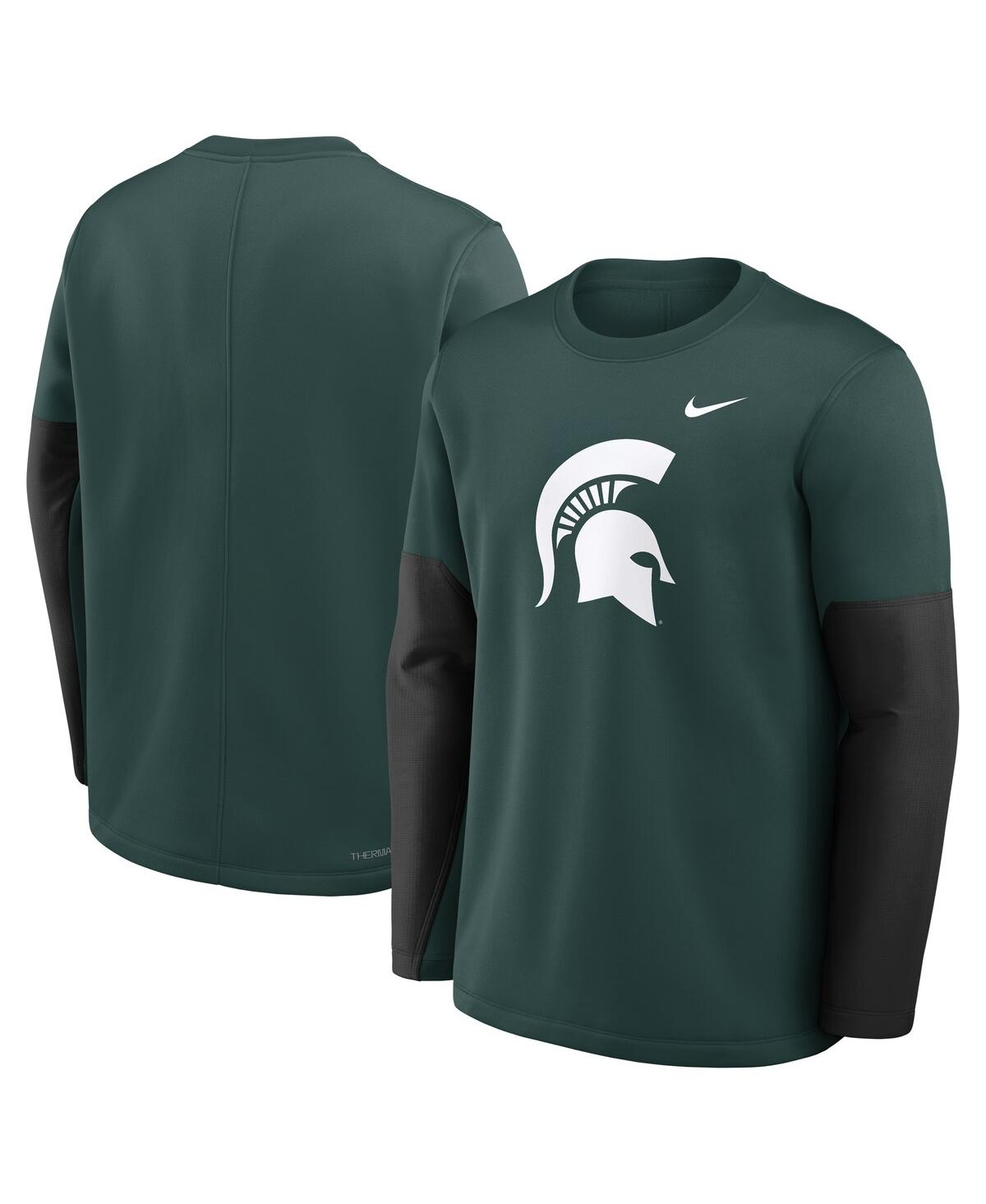 Nike Green Michigan State Spartans 2025 Sideline Coach Performance Long Sleeve T-shirt In Green